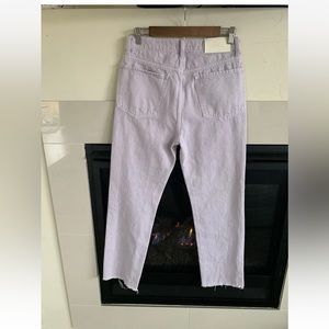 7 for all Mankind jeans high waist Easy Straight Ankle women 27 Lilac button fly